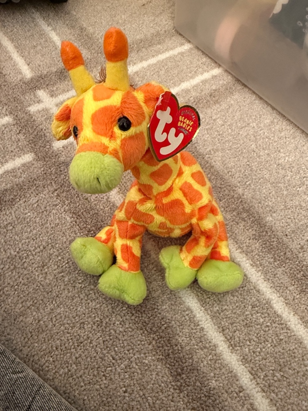 Graffiti giraffe Ty Orange and Lime beanie baby
